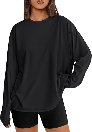 Oversized Crewneck Sweater -Effortless Luxe Oversized Crewneck — Relaxed Long Sleeve Tee for Women