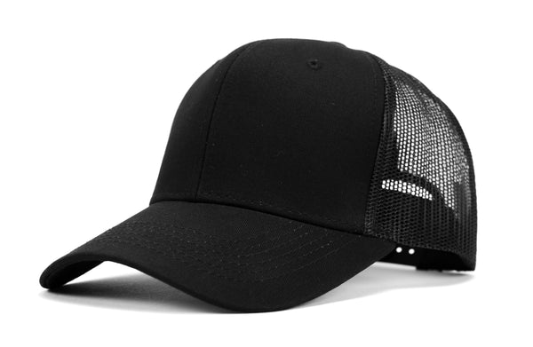 Plain Trucker Cap – Adjustable Snapback with Mesh Back for Breathability SOLID